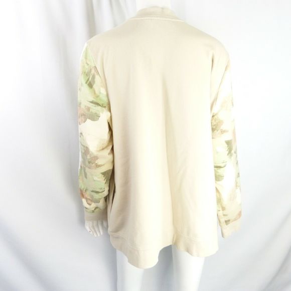 Denim & Co. Active Bomber Jacket with Print Detail NEW STONE 1X A354160 - Picture 5 of 8